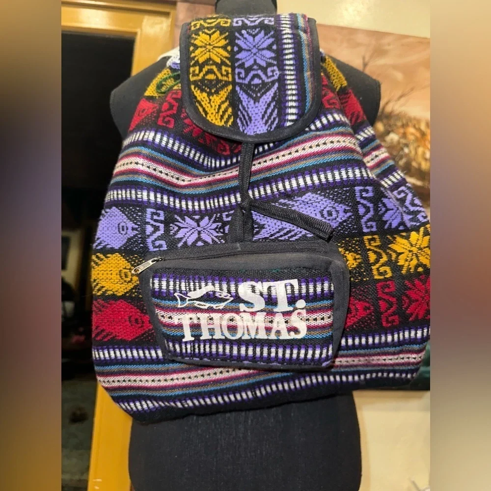 VINTAGE ST Thomas boho back pack multicolor